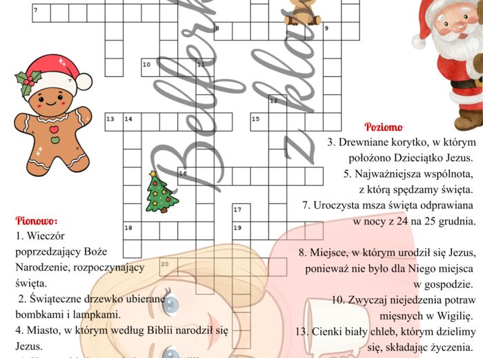 Krzyżówka bożonarodzeniowa