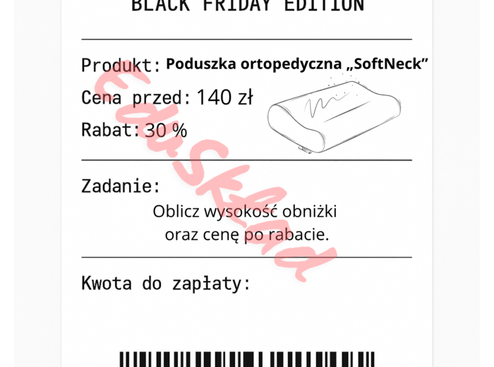 ⭐53 PARAGONY MATEMATYCZNE – BLACK FRIDAY EDITION (różne poziomy trudności / podwójne rabaty/ zamiast kartkówki)