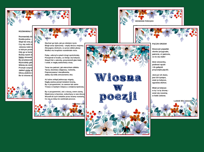 WIOSNA W POEZJI – biblioteka – świetlica – WIERSZE – GAZETKA – wersja 2