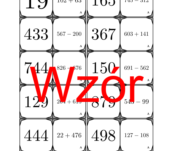 Domino - Dodawanie i odejmowanie do 1000 | matematyka