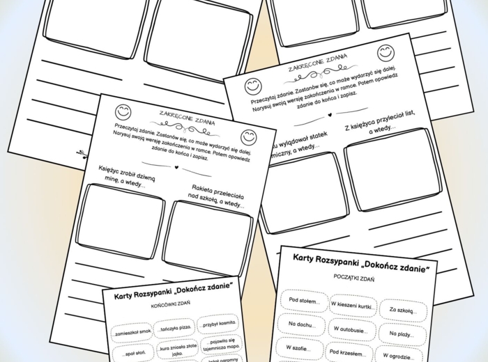 🎉 Pakiet: Zakręcone Zdania – Rysuję, Opowiadam, Piszę! 🎉