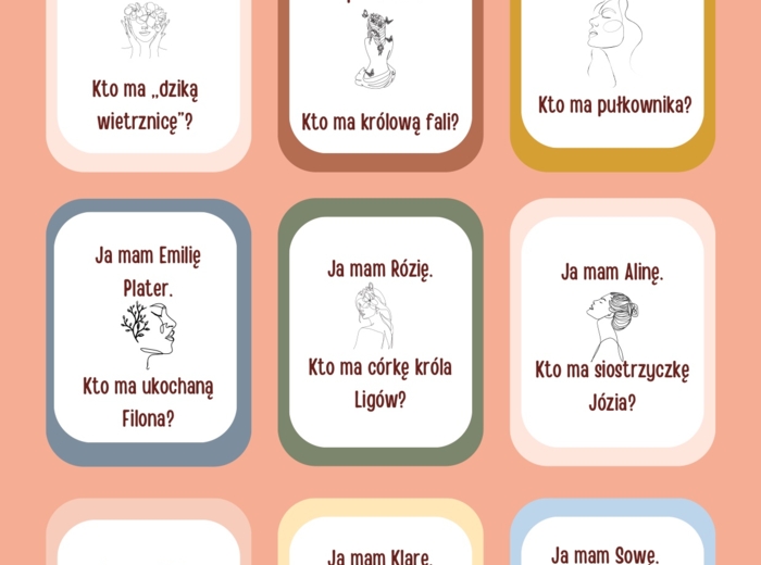 Dzień Kobiet z bohaterkami lektur 7-8. Gra ,,Ja mam, kto ma".