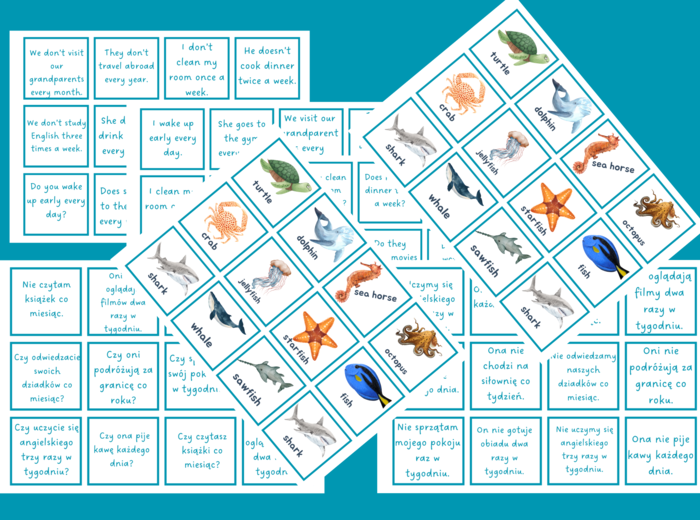 Present Simple card game