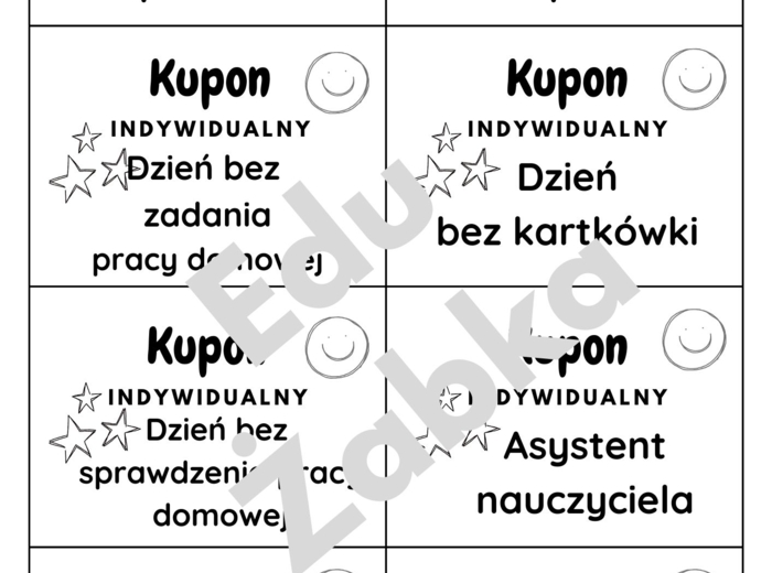 Kupony, nagroda w konkursach.