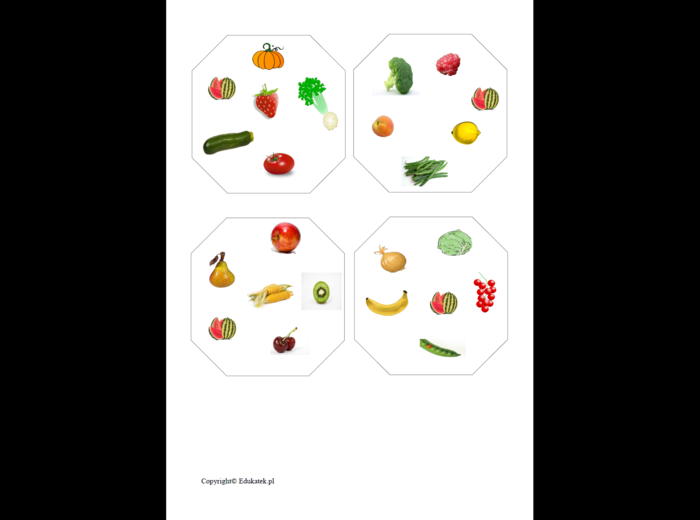 Warzywa i owoce - gra typu dobble oraz Kto ma, ja mam