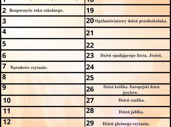 PAKIET MATERIAŁÓW NA WRZESIEŃ WEDŁUG KALENDARZA ŚWIĄT I DNI NIETYPOWYCH.