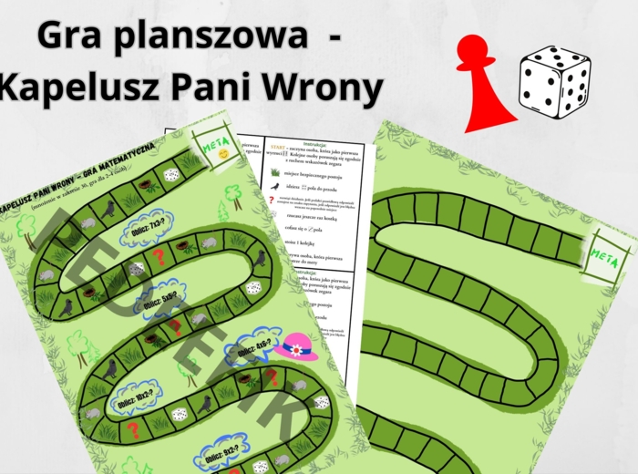 Gra planszowa - Kapelusz Pani Wrony + szablon na własną grę