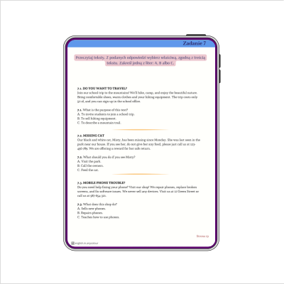 Angielski - ZESTAW - egzamin ósmoklasisty