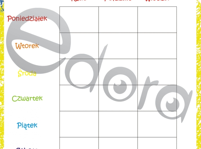 Przedszkole. Tygodniowy kalendarz obserwatora pogody z naklejkami
