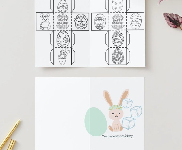 Wielkanoce sześciany. Siatki figur. Figury przestrzenne.