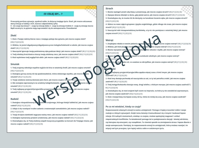 Co czuję gdy... ? Materiał dydaktyczny dla młodzieży