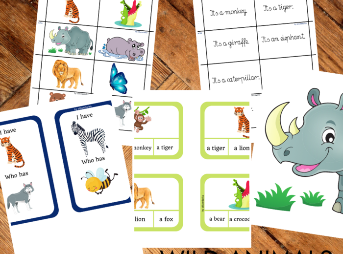 Wild animals - flashcards, I have/who has, klamerki