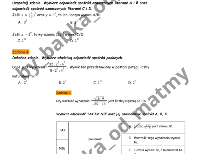 Zeszyt przygotowań do E8 z matematyki - CAŁOŚĆ! - 21 zestawów -