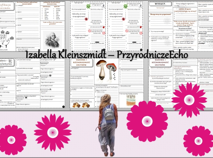 Zestaw kart pracy w pdf do całego działu „Wirusy, bakterie, grzyby. Porosty”. Biologia 5. Nowość 2024/2025.