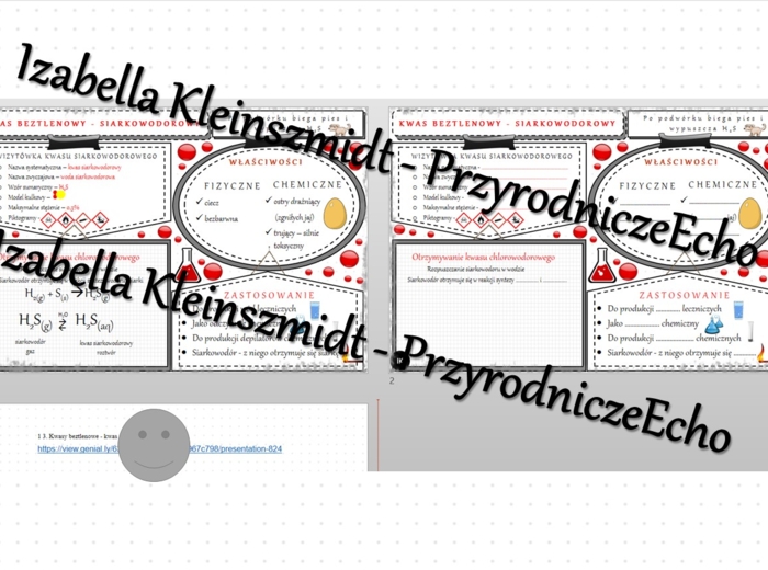 Minizestaw na temat „Kwasy beztlenowe - kwas siarkowodorowy” – sketchnotka + karta pracy w power point + gratisowy link do prezentacji multimedialnej niekomercyjnej wykonanej w genial.ly do indywidualnego pobrania i użycia do celów niekomercyjnych. Chemi