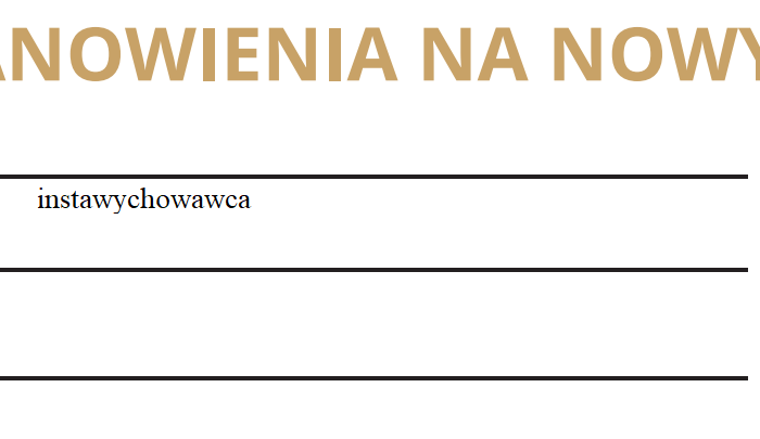 postanowienia noworoczne