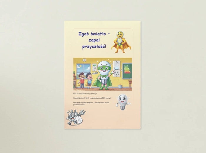 Plakaty edukacyjne. Recykling, oszczędzanie wody i energii.