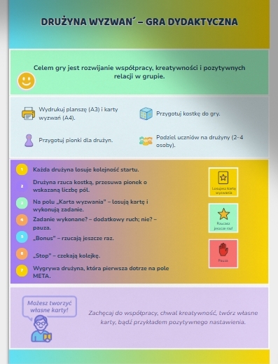 Gra dydaktyczna: "Drużyna wyzwań"