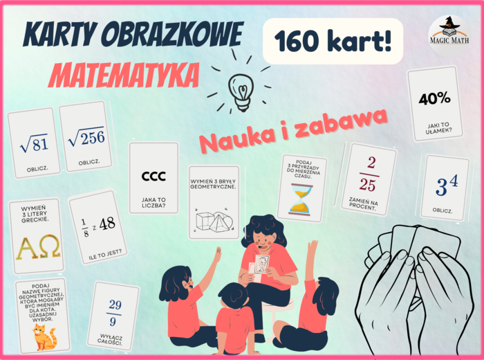 KARTY OBRAZKOWE - MATEMATYKA na koniec roku - aż 160 kart - NAUKA I ZABAWA