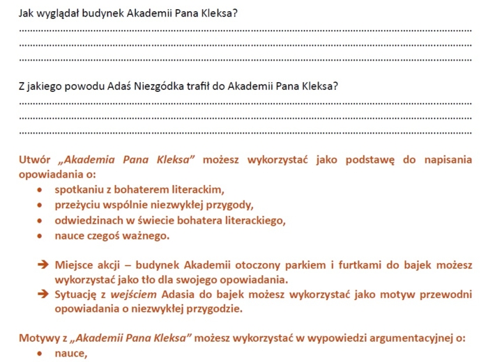 99 zadań z treści lektur z klas IV-VIII