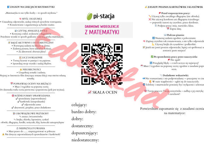 📘 Broszura „Cała prawda o matematyce” – motywacyjny dodatek na pierwsze lekcje (skala ocen: 6,5,4,3,2,1)