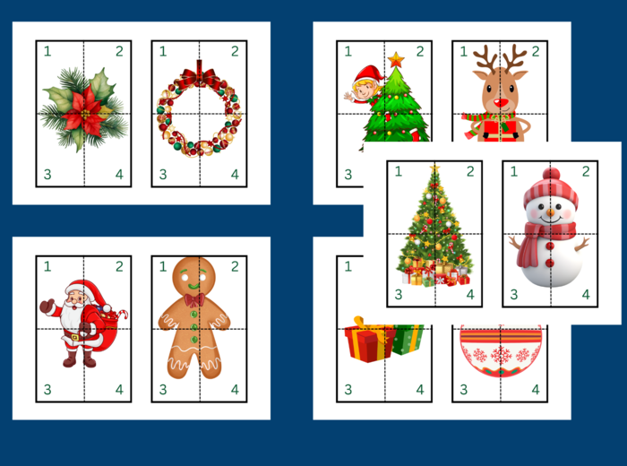 BOŻE NARODZENIE – puzzle – układanka- układanki – biblioteka – świetlica – przedszkole – 18 wersji