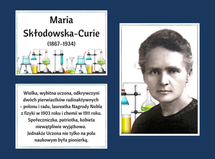 MARIA SKŁODOWSKA - CURIE – gazetka – biblioteka – świetlica – 21 stron – wersja 2