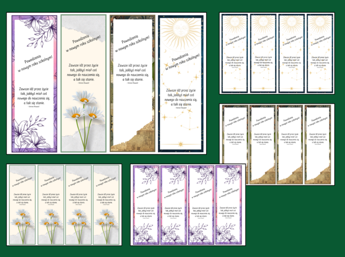 POWRÓT DO SZKOŁY - szkoła – zakładki do książek – zakładka – kolor – wersja 2