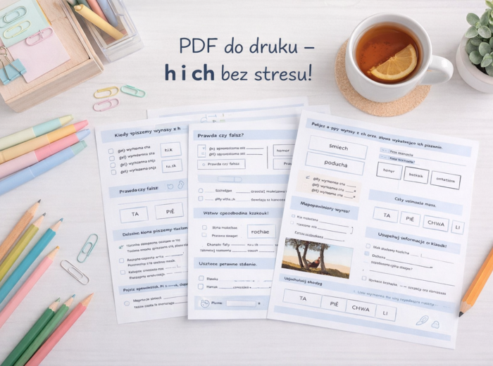 PISOWNIA WYRAZÓW Z H I CH [Karta pracy, sprawdzian]