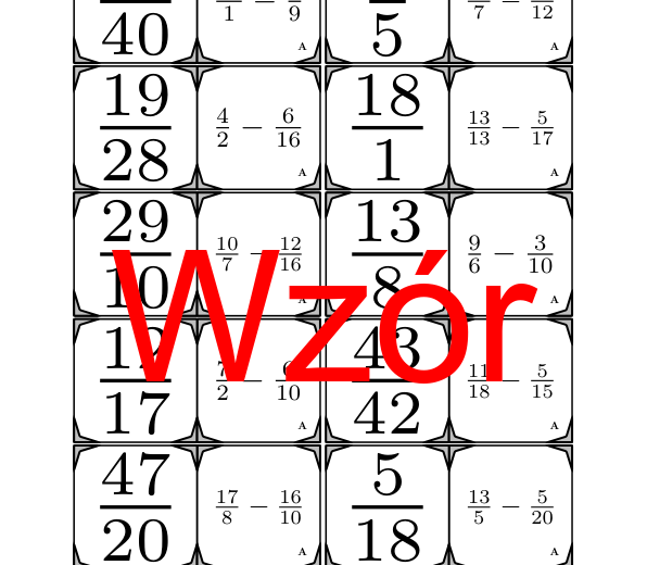 Domino - Odejmowanie ułamków | matematyka