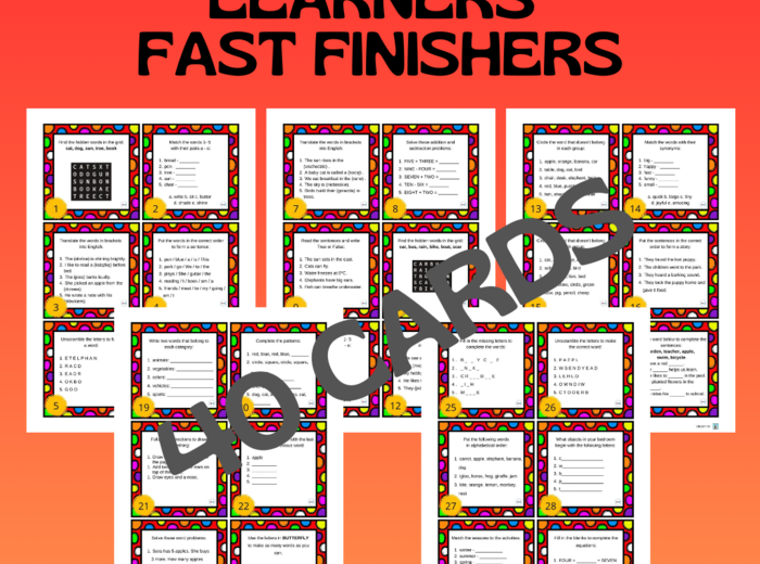 PUZZLES FOR YOUNGER LEARNERS / FAST FINISHERS