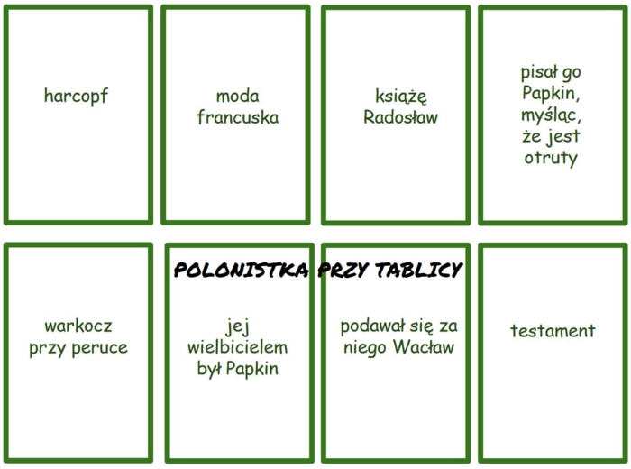 "Zemsta" karty typu memo, memory, pamięć