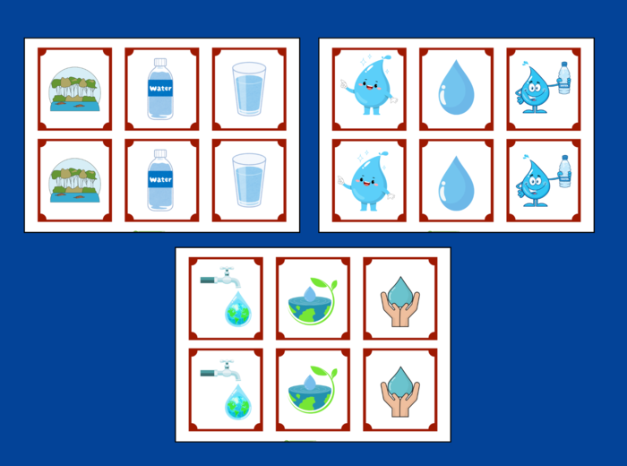 DZIEŃ WODY – memory – 36 szt. – biblioteka – przedszkole – świetlica - EKOLOGIA - wiosna