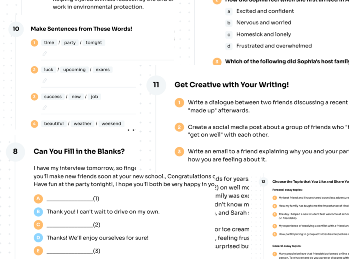 Repetytorium Ósmoklasisty cz. 1 (Macmillan) – Unit 1 – Listening/Reading/Speaking/Writing