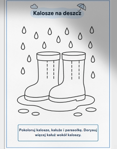 Karta pracy: "Co robię w deszczową pogodę?"