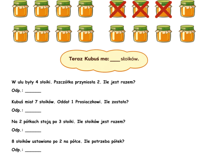 Kubuś Puchatek w Stumilowym Lesie – pakiet 20 kart pracy dla klas 1–3