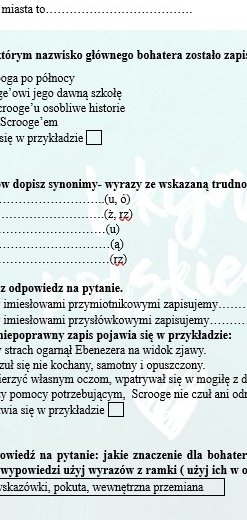 POWTÓRKI PRZED EGZAMINEM. Z BOHATERAMI "OPOWIEŚCI WIGILIJNEJ" PRZYPOMINAMY WIADOMOŚCI Z ZAKRESU ORTOGRAFII