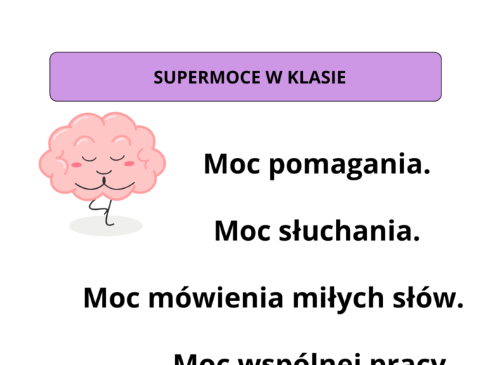 Plakat "supermoce w klasie". Wychowawca.