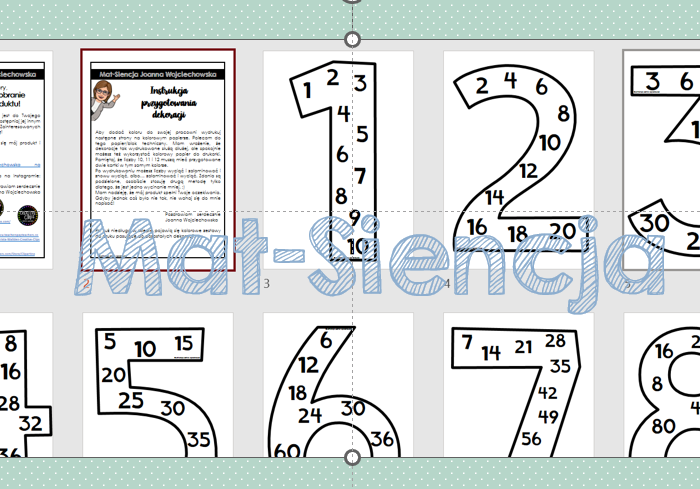 Wielokrotności od 1 do 12 - plakaty