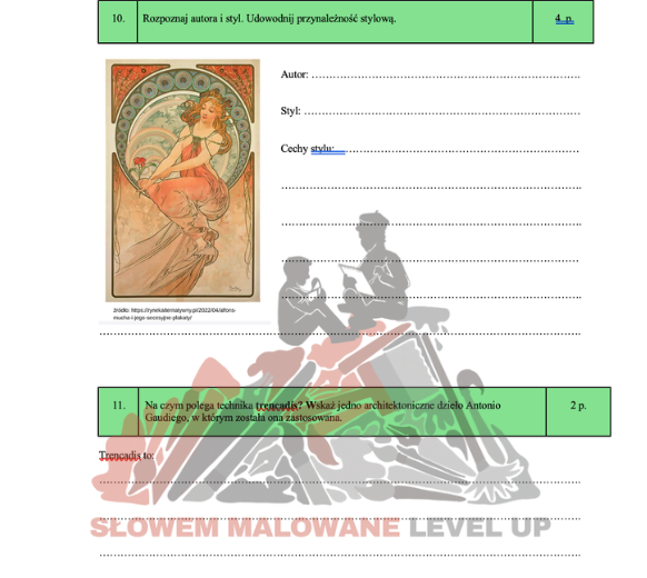 Impresjonizm_postimpresjonizm_secesja_12 zadań