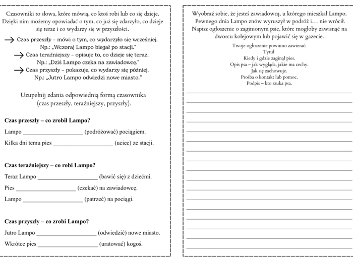 O PSIE, KTÓRY JEŹDZIŁ KOLEJĄ - karty pracy pdf