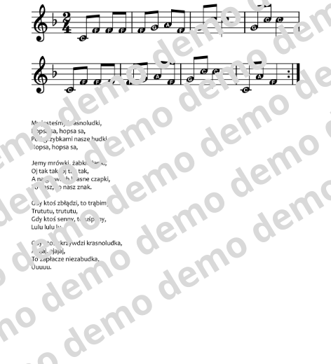 My jesteśmy krasnoludki nuty literowe