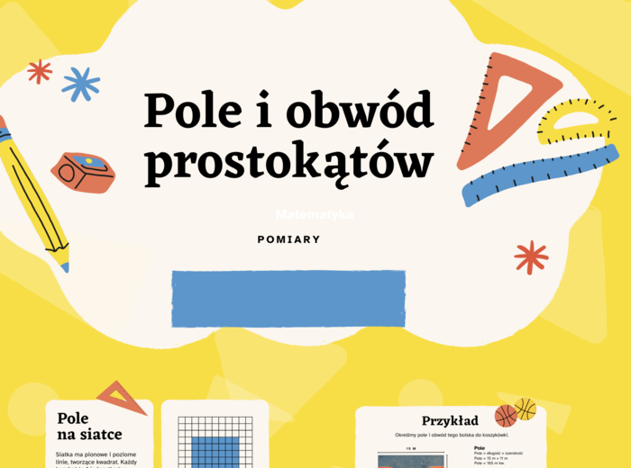 📏 Prezentacja : Pole i obwód prostokątów 🟨
