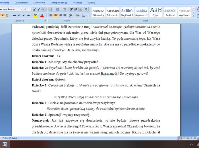 Dzień Rodziny/ Mamy i Taty inny niż wszystkie! Scenariusz przedstawienia + upominki