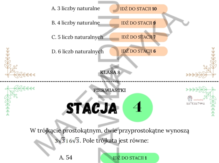 Stacje zadaniowe – pierwiastki