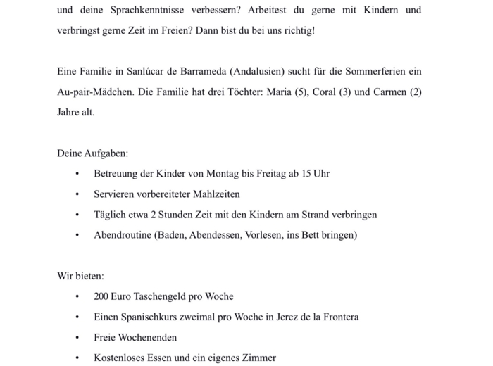 Matura podstawowa JĘZYK NIEMIECKI Czytanie ze zrozumieniem