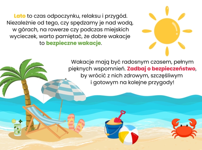 Zestaw materiałów edukacyjnych - BEZPIECZNE WAKACJE