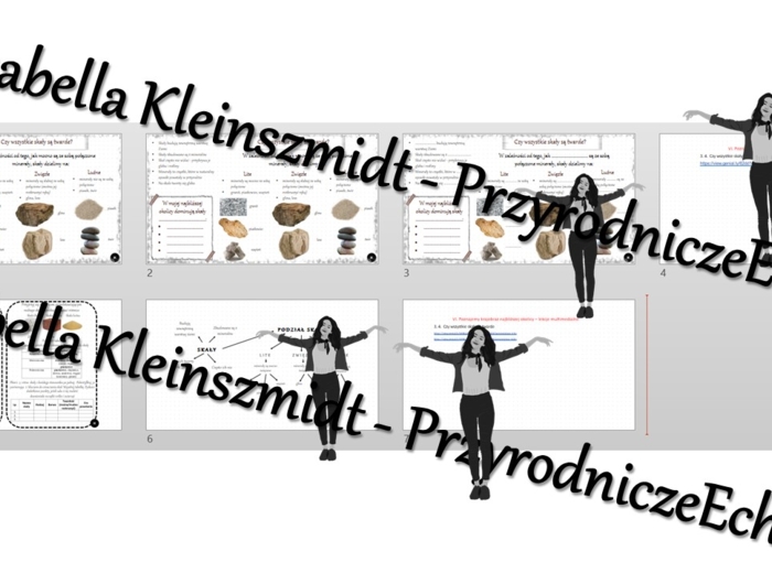 Kompletny zestaw na jedną lekcję „Czy wszystkie skały są twarde?” – sketchnotka + karty pracy w power point + gratisowy link do prezentacji multimedialnej niekomercyjnej + gratisowy link do lekcji multimedialnej niekomercyjnej również wykonanej w genial.