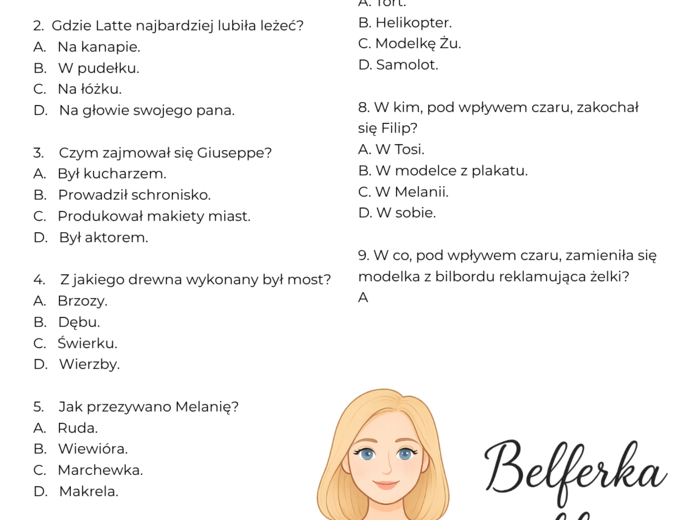 Kartkówka ze znajomości lektury uzupełniającej "Magiczne drzewo. Tajemnica mostu" 18 pytań + odpowiedzi