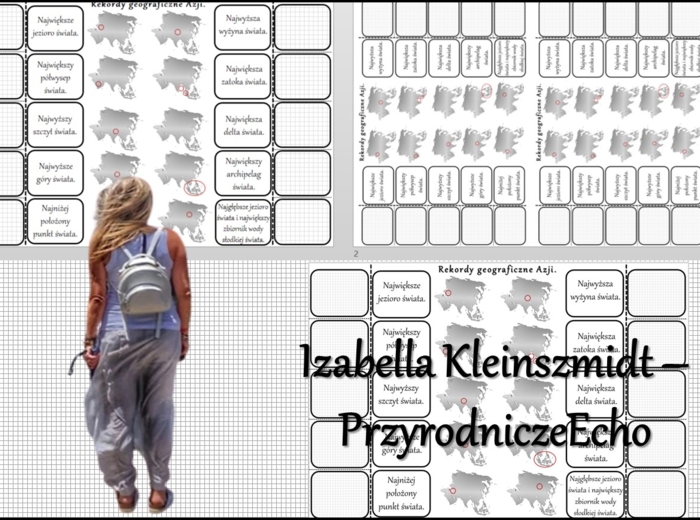 Notatka okienkowa/stacja zadaniowe/notatka interaktywna/notatka graficzna/karta pracy/sketchnotka „Rekordy Azji”, „Środowisko przyrodnicze Azji” w pdf. Geografia 8 , dział „Azja”. Materiał wykonany na podstawie podręcznika z wydawnictwa Nowa Era – nowość